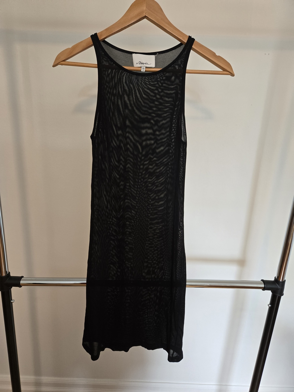 3.1 Phillip Lim Sheer Black Sleeveless Mini Dress